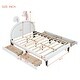preview thumbnail 6 of 19, Full Size Leather Upholstered Bed with 4 Drawers-Easy Assembly