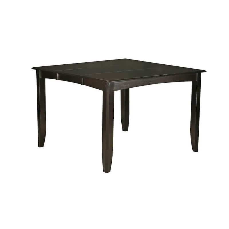 HomeStock 5-Pc Square Cappuccino Finish Solid Wood Top Dining table with 4 Chairs