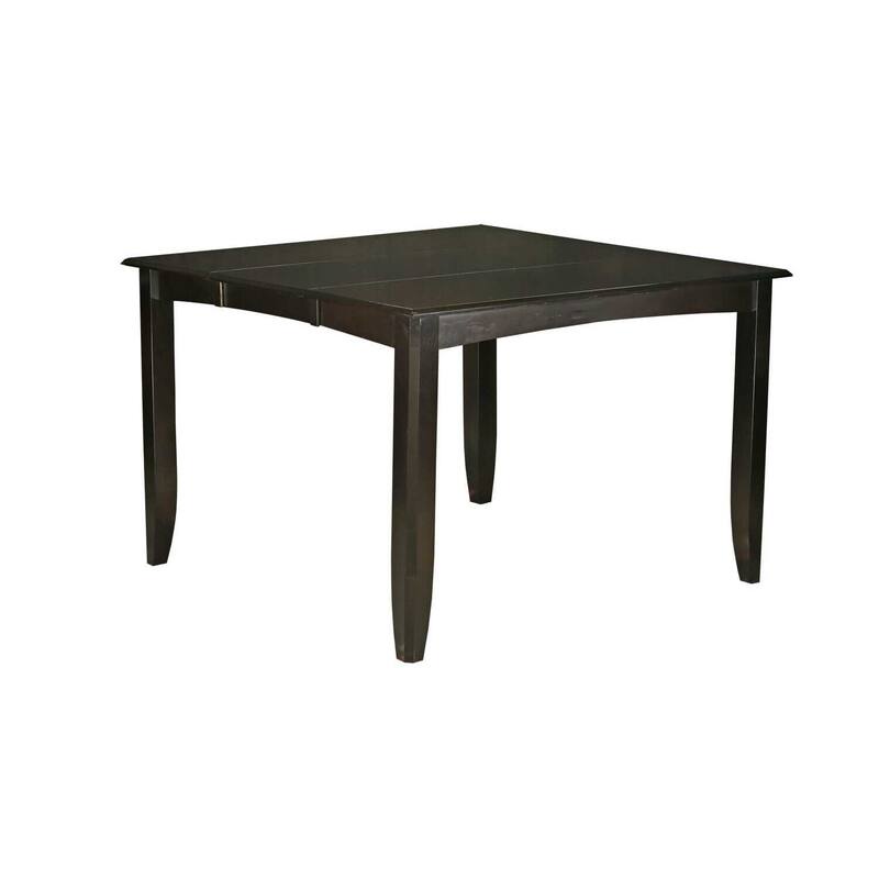 HomeStock 7-Piece Square Cappuccino Finish Solid Wood Top Dining Table with 6 Chairs with Lattice Back