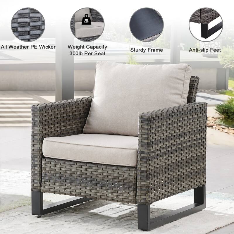 Gymojoy 4-Piece Outdoor Patio Garden Chairs with Cushion