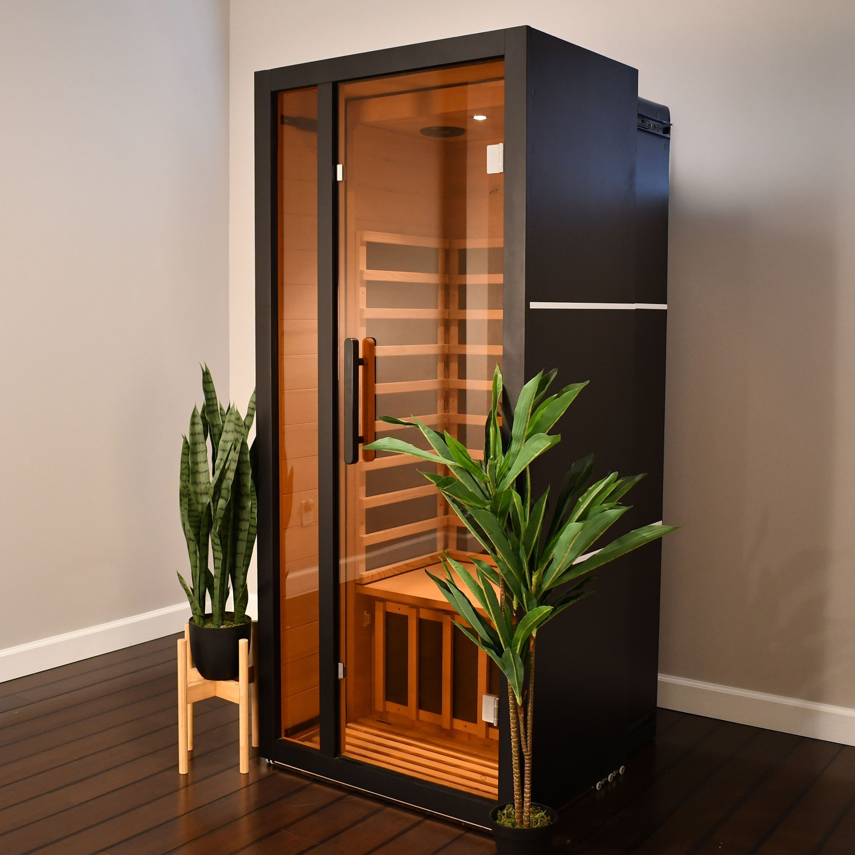 ALEKO Infrared Sauna Fully Assembled Expandable Design Spa 1 Person Black | SIR1OASBLK Oasis