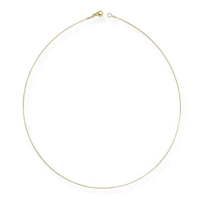 Curata 14K Yellow Gold Dainty 0.5mm Twist Cable Collar Wire Choker Necklace