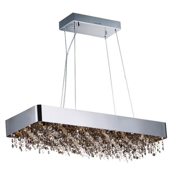 slide 2 of 6, Mystic 22-light 12" Wide Steel Pendant - Polished chrome Polished chrome