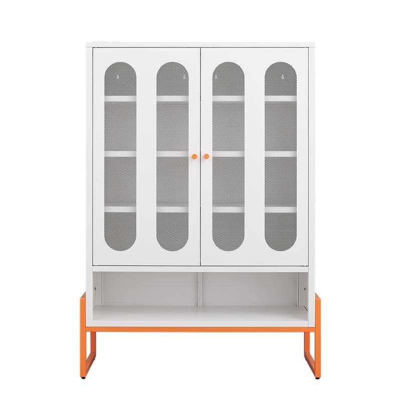 5.9-Inch Shoe Cabinet – Mesh Doors, Adjustable Shelves, Robot-Friendly Base - 13.77in. W X31.49in.DX46.45in. H - White