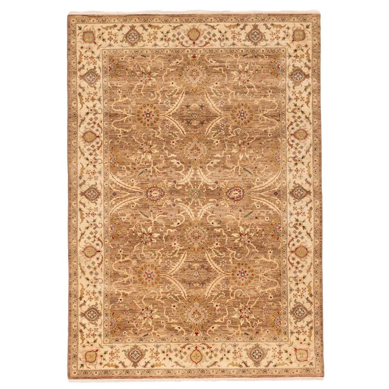 ECARPETGALLERY Hand-knotted Jamshidpour Brown Wool Rug - 5'8 x 8'1