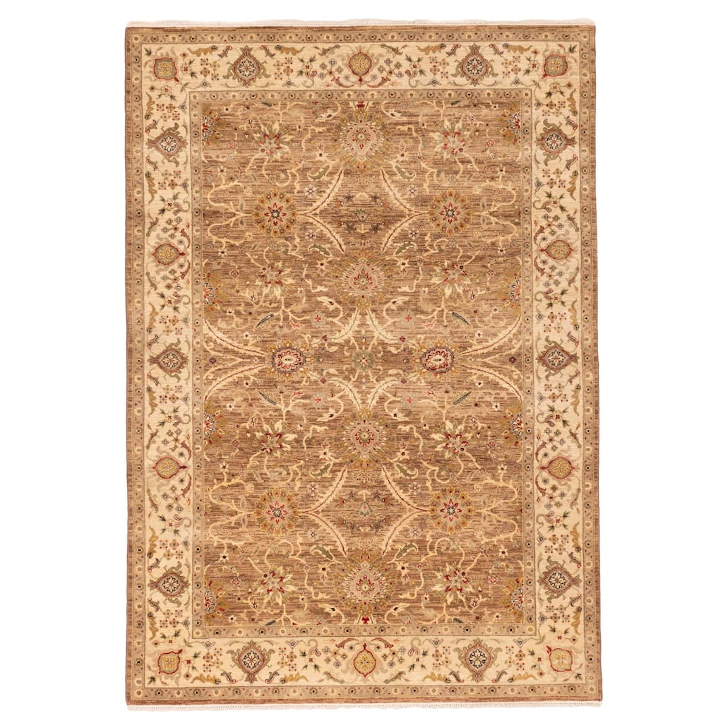 ECARPETGALLERY Hand-knotted Jamshidpour Brown Wool Rug - 5'8 x 8'1