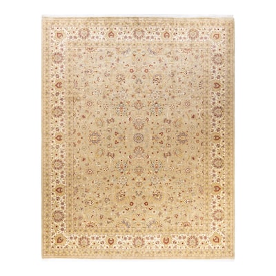 Overton Hand Knotted Wool Vintage Inspired Traditional Mogul Ivory Area Rug - 9 x 12