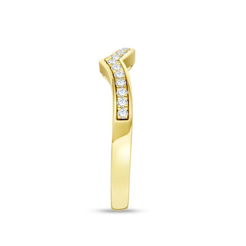 1/6ct TDW Diamond Contour Wedding Band in 10K Gold for Women