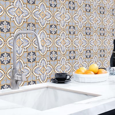 Merola Tile Harmonia Grove Blue 13" x 13" Ceramic Floor and Wall Tile