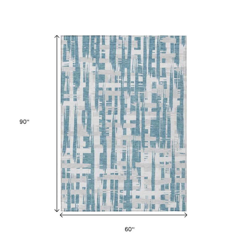 HomeRoots Striped Transitional Rectangle Outdoor Rug