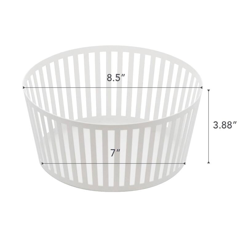 Yamazaki Home Fruit Basket - Two Sizes, Steel, Tall - L 8.46 x W 8.46 x H 3.94 inches