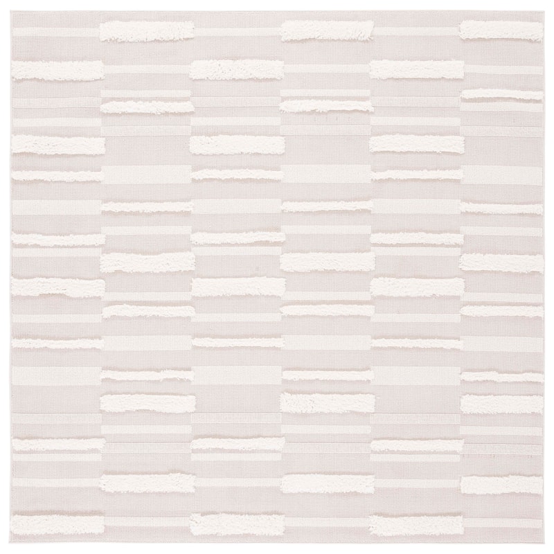 SAFAVIEH Trends Besse Geometric Rug - 3' Square - Beige/Ivory