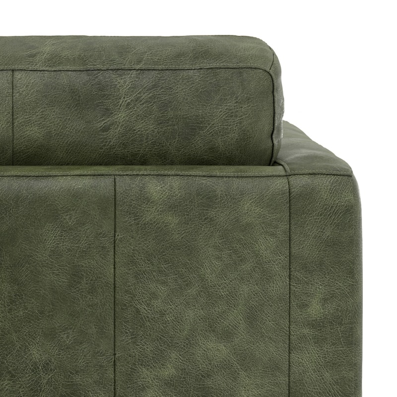 WYNDENHALL Brixley 43 inch Wide Mid-Century Modern Accent Chair in Top Grain Genuine Leather - 42.9" W x 38.25" D x 34" H