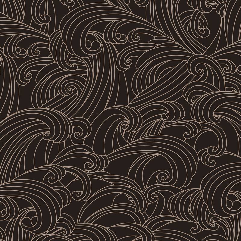 Veer Decor Big Wave Wallpaper - Black