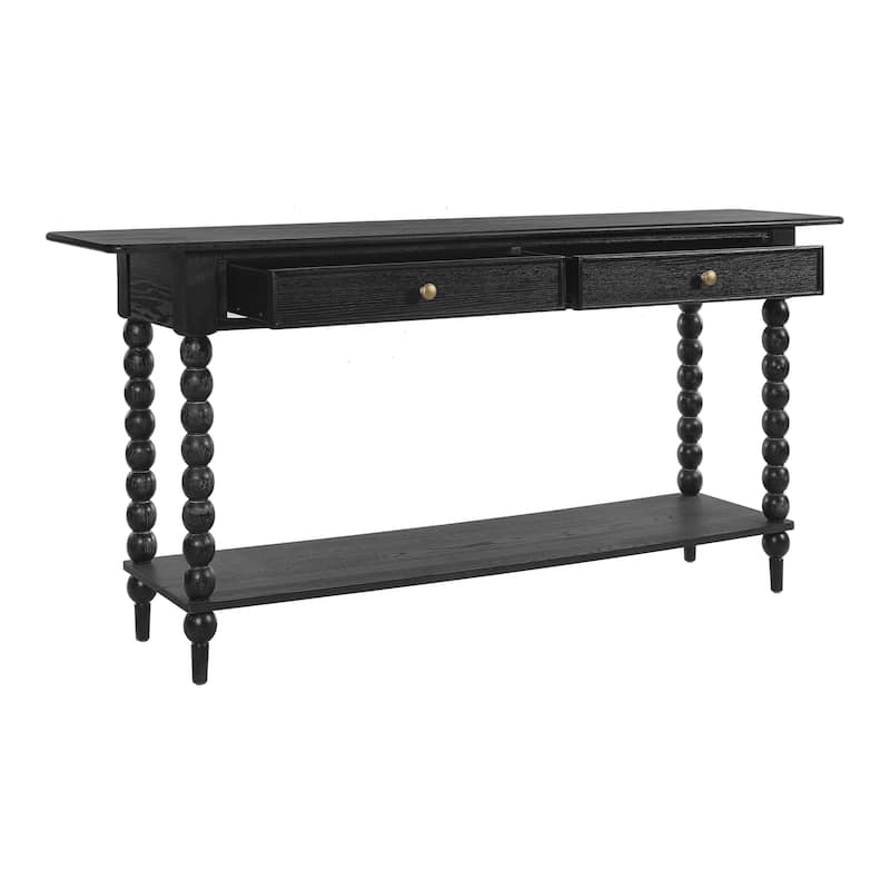 Christopher Knight Home - Duvall Retro Wood Console Table with Artistic Column Details