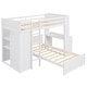 preview thumbnail 8 of 17, Multifunctional Design Loft Bed with Ladder, Wardrobe, Desk and Bookshelves, Full size, White