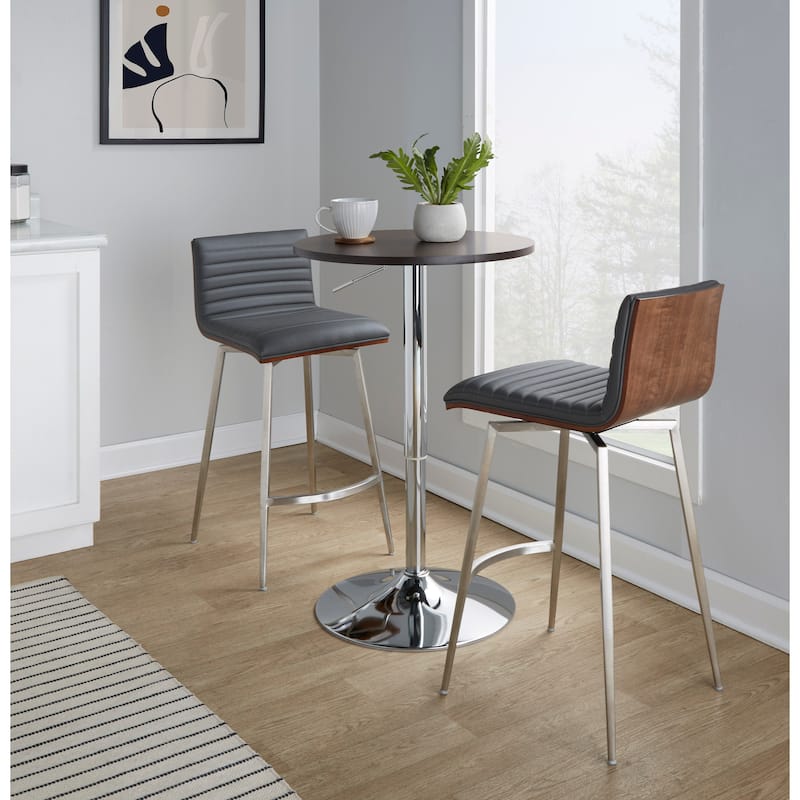 Porch & Den Oakberry-Mason Swivel 3-Piece Counter Height Dining Set