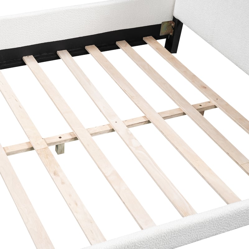 Full Bed Frame for Kids, Full Size Upholstered Platform Bed with ...