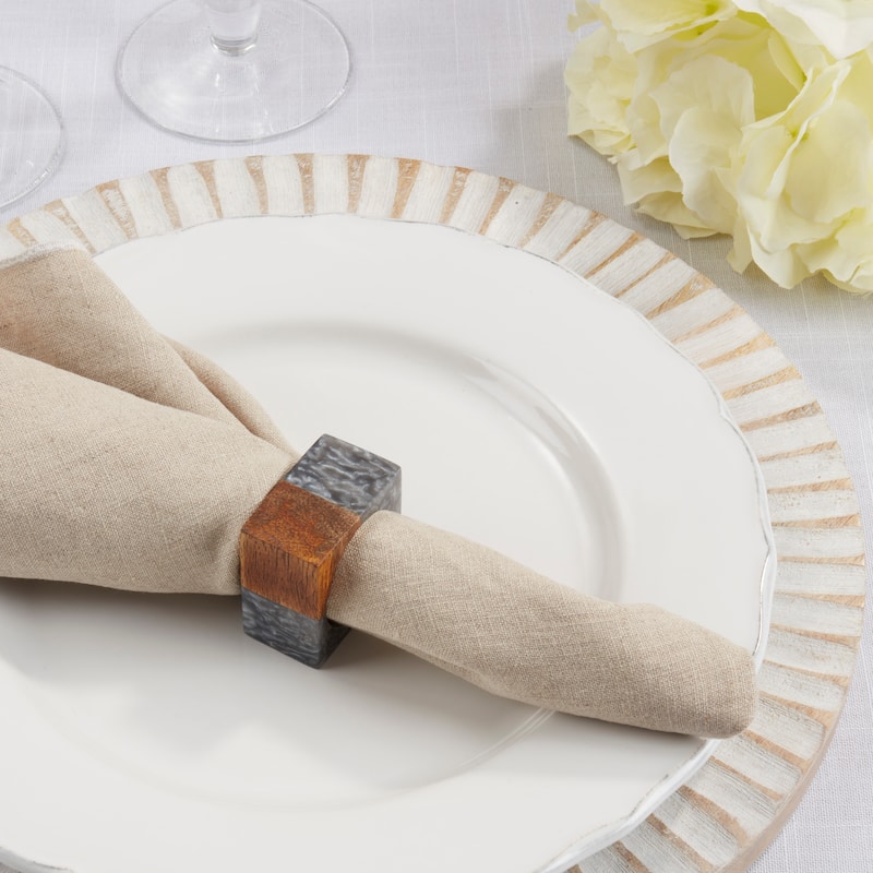 Wooden Fusion Resin Napkin Ring (Set of 4)