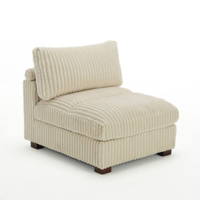 Plush Flannel Modular Sectional Sofa for Living Room