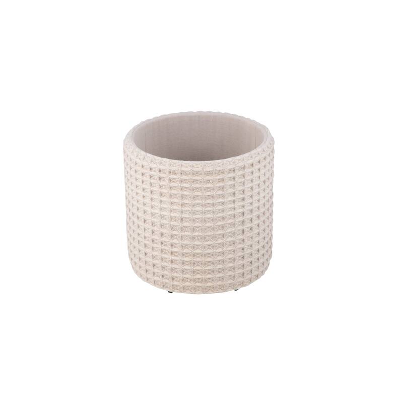 Handwoven Fabric Storage Ottoman