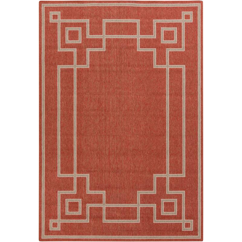 Livabliss Odette Greek Key Border Indoor/ Outdoor Area Rug