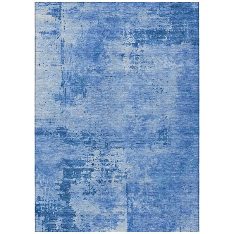 Machine Washable Indoor/ Outdoor Abstract Modern Chantille Rug