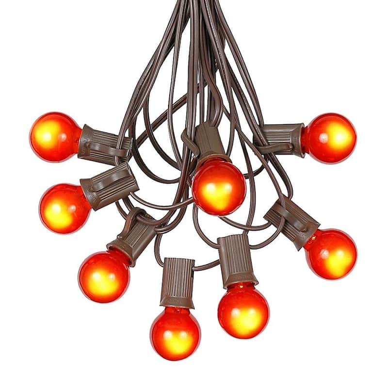 25 Foot G30 Outdoor Globe Patio String Lights - Set of 25 G30 Globe Bulbs - Orange
