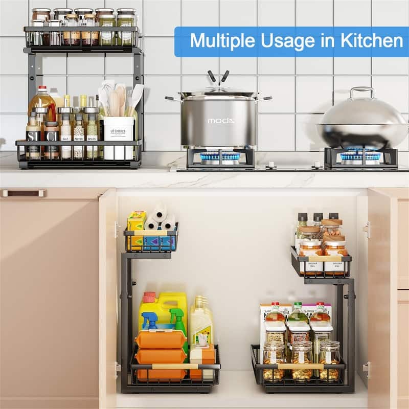 Pull Out Cabinet Organizer - ‎11.4"D x 15.55"W x 13.6"H