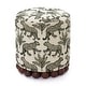 preview thumbnail 4 of 17, Dex Leopard Pattern Jacquard Upholstered Round Ottoman