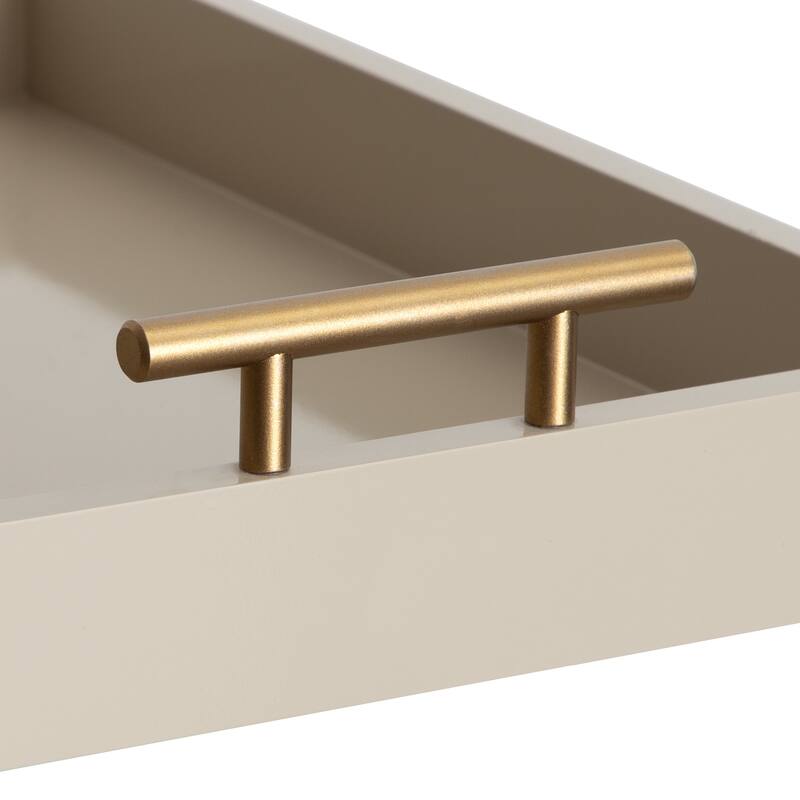 Kate and Laurel Lipton Metal Handle Decorative Tray