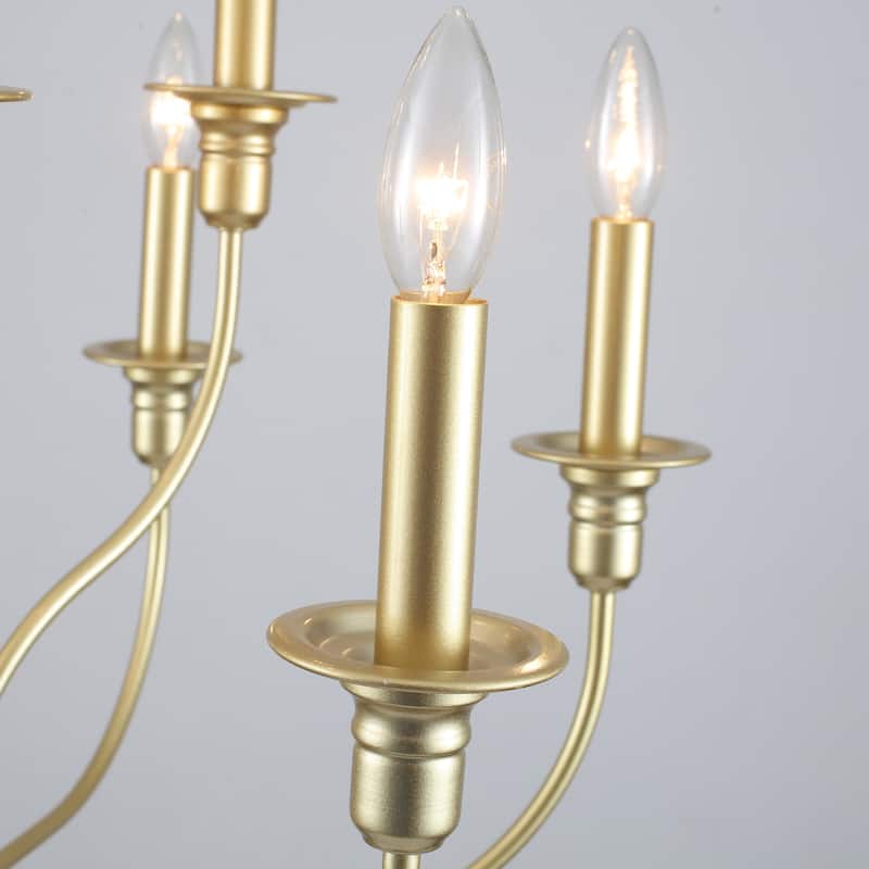 9-Light Candlestick Farmhouse Chandelier for Bedroom Living Room Staircase