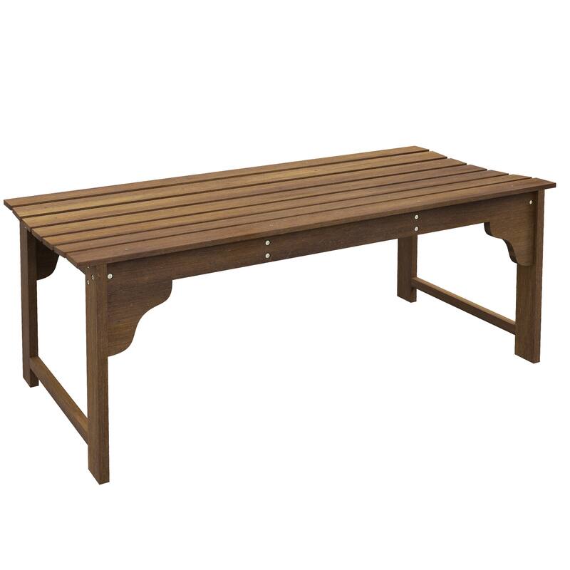 Wooden Garden Bench, Leisure Bench Outdoor Park Bench with Slatted Seat, Backless Front Porch Bench with Curved Seat