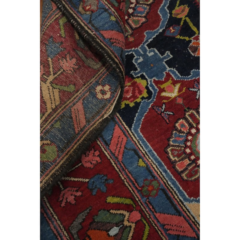 Hand Knotted Oriental 100% Wool Carpet Traditional Floral Red Bakhtiari Area Rug - 6' 8'' X 4' 7''