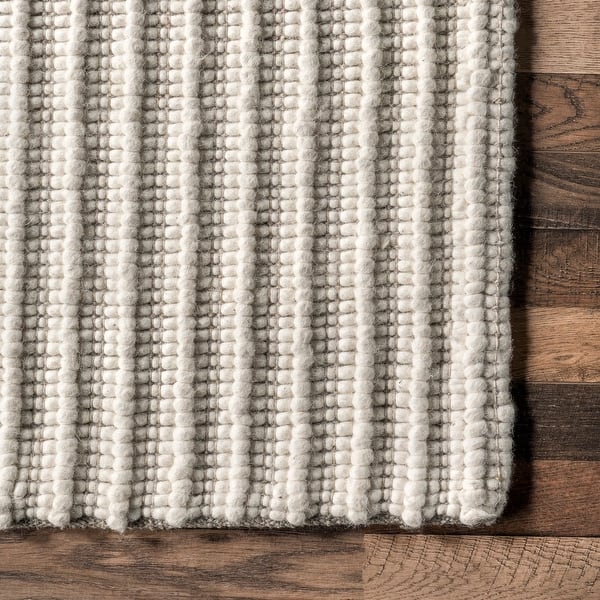 Brooklyn Rug Co Dorene Contemporary High-Low Striped Wool Area Rug