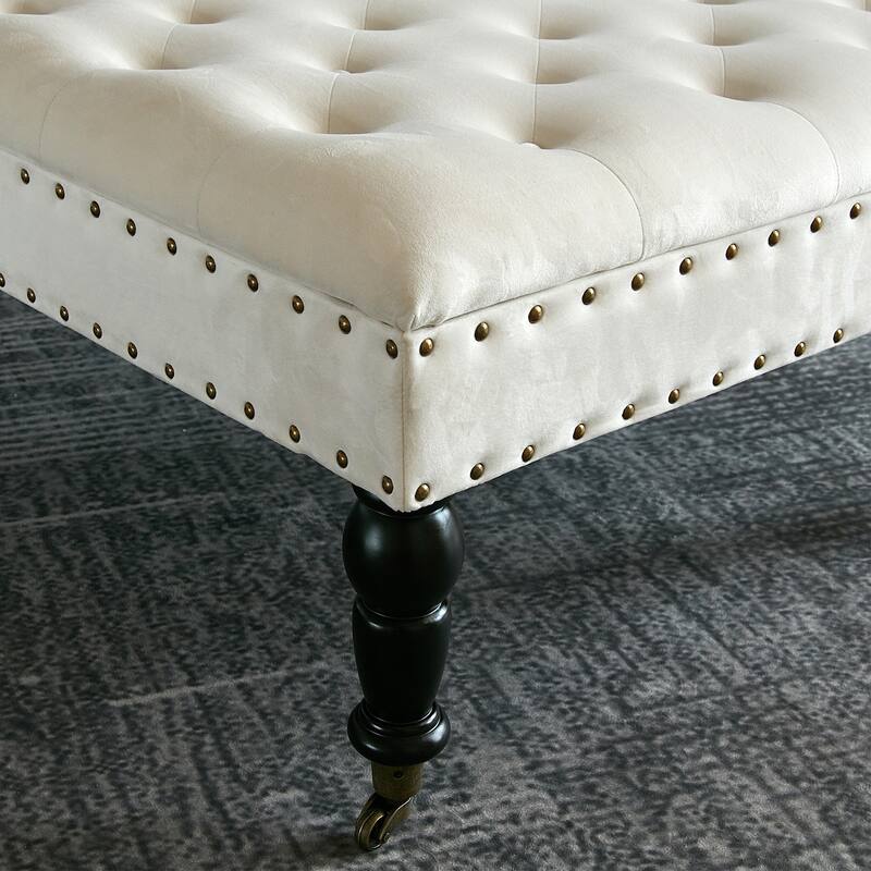 Home Soft Things Supersoft Tufted Coffee Table Ottoman - 33" x 33" x 18"