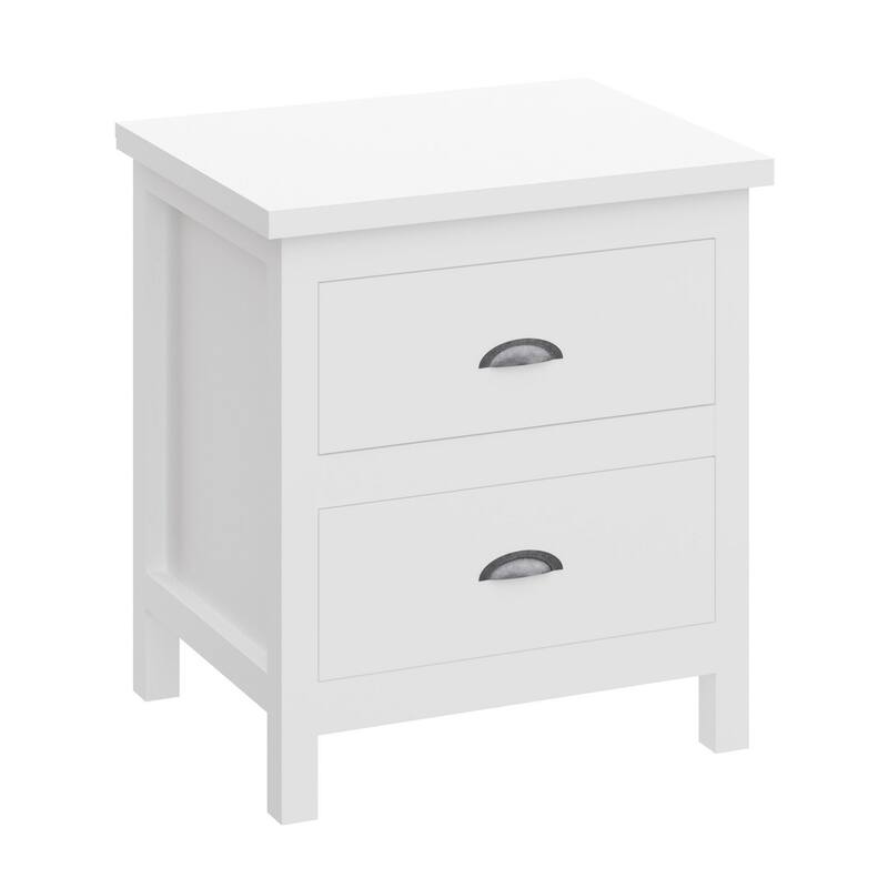 Yes4wood Nightstand with Drawers, Solid Wood