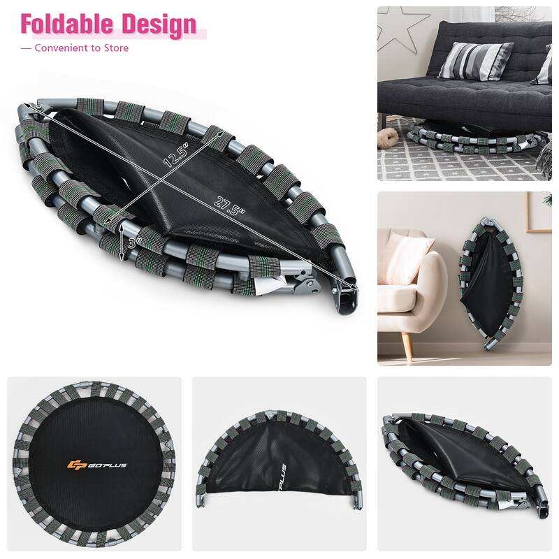 Costway 36'' Kids Trampoline Rebounder W/Full Covered Handrail & Pad