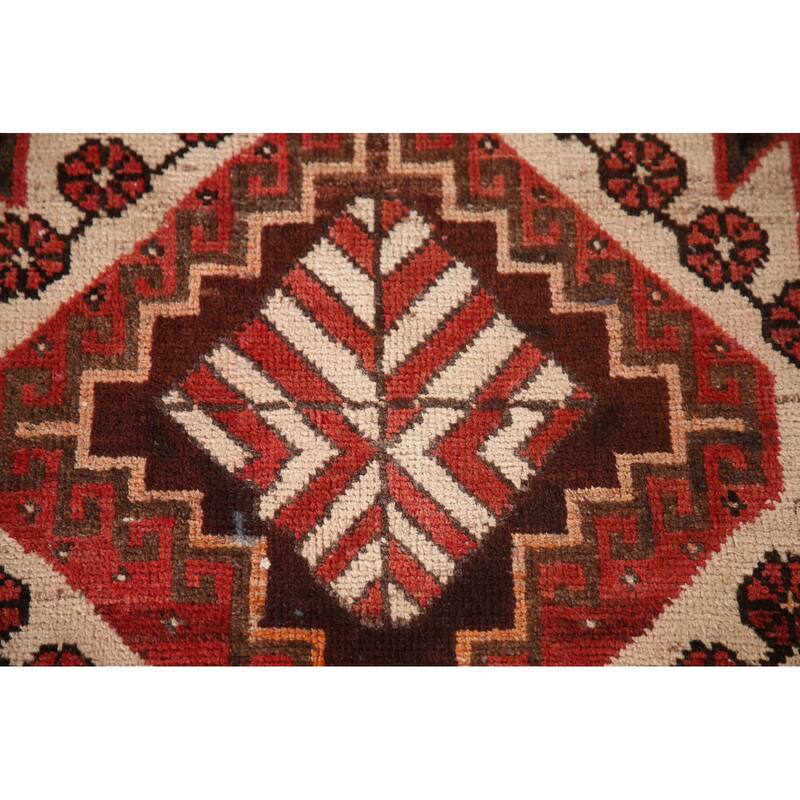 Tribal Qashqai Persian Vintage Area Rug Handmade Wool Carpet - 4'0"x 7'2"