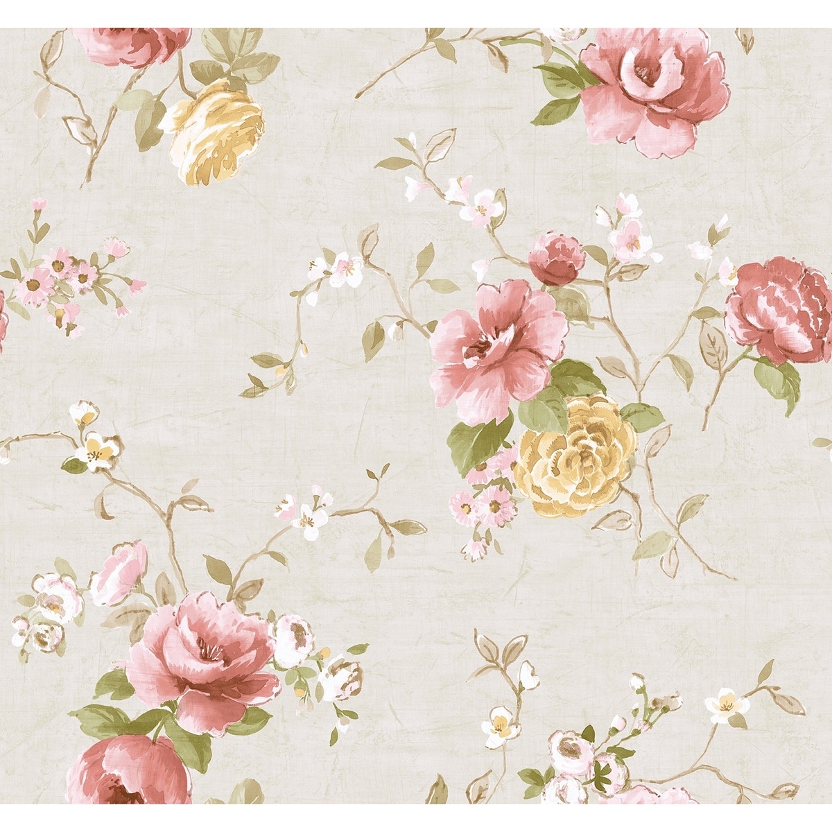 Seabrook Designs Bedfordshire Floral Bunch Unpasted Wallpaper