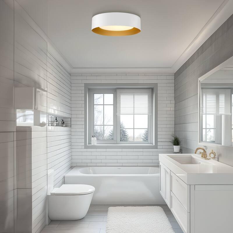 11 Inch/14 Inch / 20 Inch LED Flush Mount Ceiling Light with Frosted Glass Shade