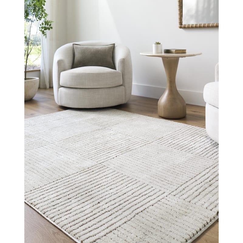 Galey Alix x Livabliss Architect I Modern Geometric Area Rug - 5'3" x 7' - Brown