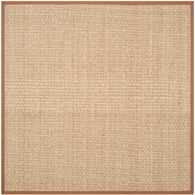 SAFAVIEH Natural Fiber Marina Basketweave Seagrass Rug - 6' x 6' Square - Natural/Brown