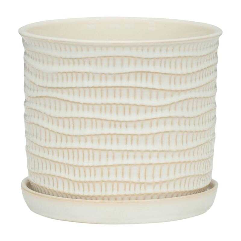 Sagebrook Home Modern Indoor or Outdoor Ceramic Planter Set of 2