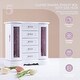preview thumbnail 21 of 23, Stufurhome Solid Wooden Jewelry Box with 5-Drawers Built-in Necklace hook and Mirror Brown