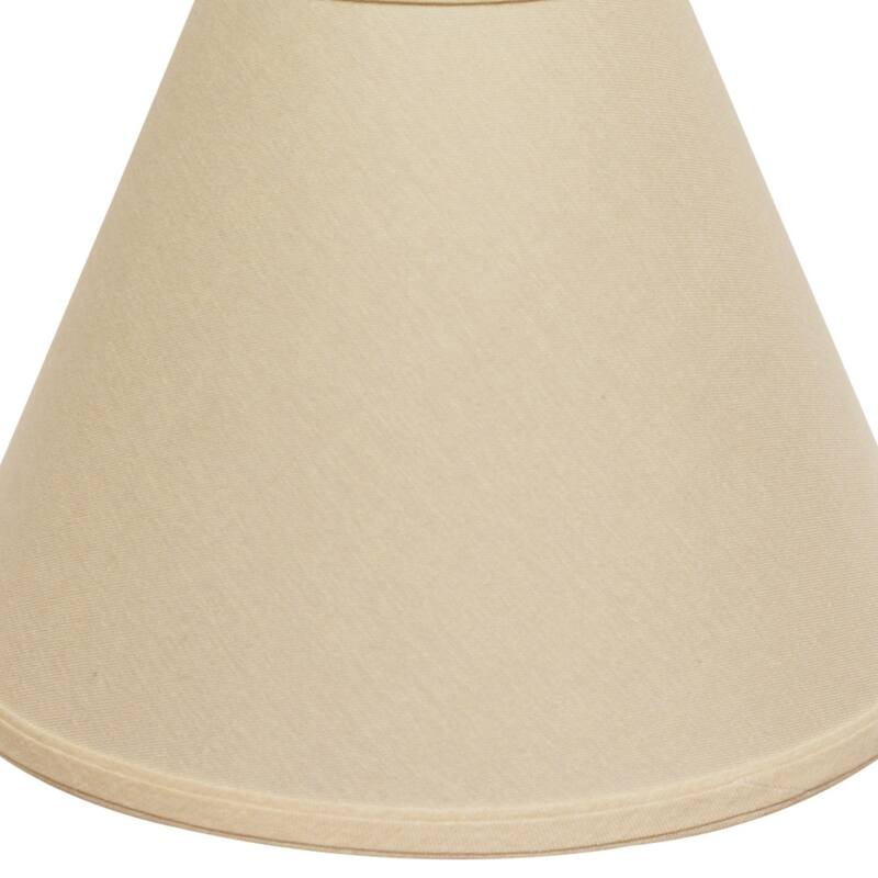 Deep Cone Hardback Lampshade with Washer Fitter, Beige Color Fabric Lampshade for Table Lamps, Natural Linen
