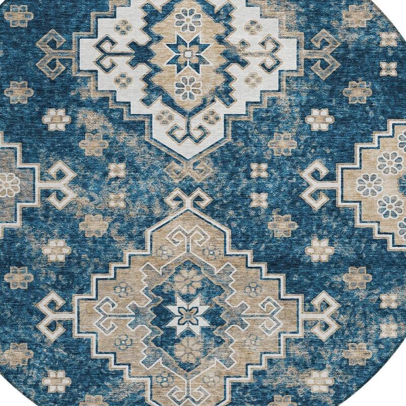 HomeRoots Medallion Traditional Rectangle Outdoor Rug