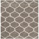 SAFAVIEH Hudson Shag Ogee Trellis 2-inch Thick Area Rug - 7' x 7' Square - Grey/Ivory