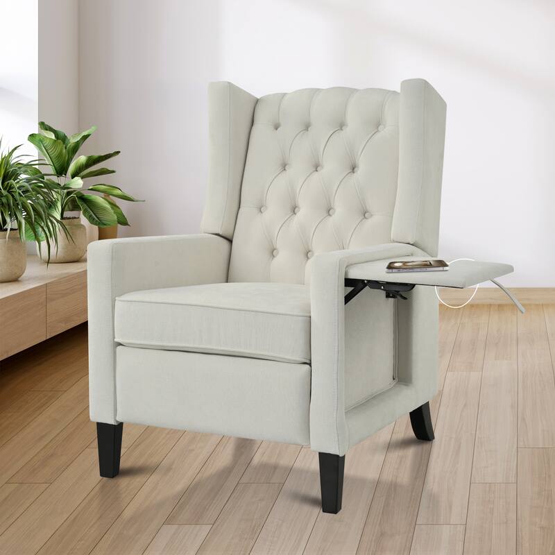 Pushback Recliner with Foldable Side Table & USB Ports