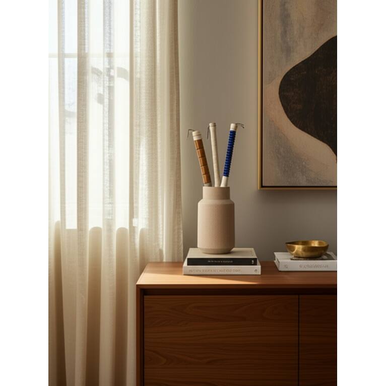 Stone Jade Calligraphy Decorative Brushes (Set of 3) - 1" Green - 12.5" x 1.25" x 1.25"